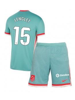 Atletico Madrid Clement Lenglet #15 Auswärts Trikotsatz für Kinder 2024-25 Kurzarm (+ Kurze Hosen)